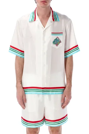 Casablanca Short Sleeve Cuban Collar Shirt Bianco