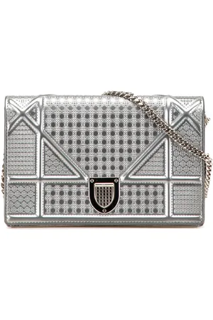 Dior 2017 Metallic Patent Microcannage ama Wallet on Chain