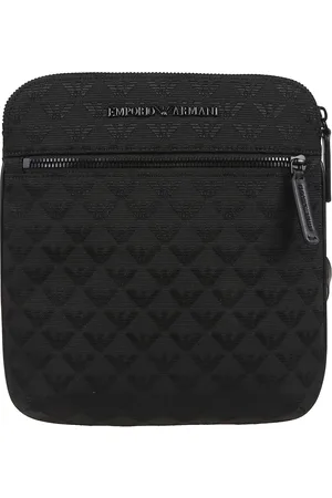 Emporio Armani Eagle All Over Messenger Bag Black