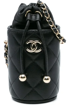 CHANEL 2021 Micro Quilted Lambskin Drawstring Bucket Bag