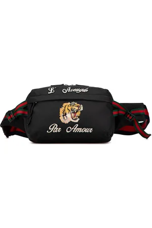 Gucci 2000-2015 Techno Canvas Web L Aveugle Par Amour Embroidered Belt Bag