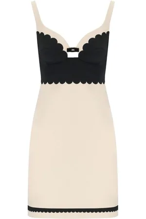 Elisabetta Franchi Butter And Black Dress White