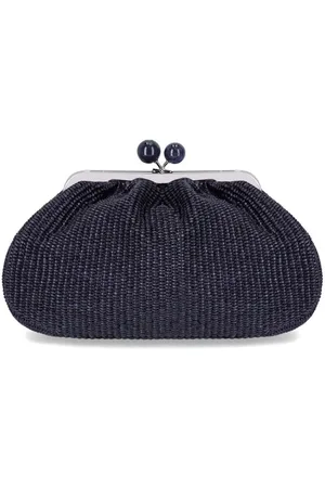 Max Mara Weekend Pasticcino Fortuna Medium Navy Blue Clutch Bag Blue