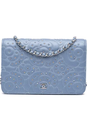 CHANEL 2019 Studded Lambskin Camellia Wallet On Chain