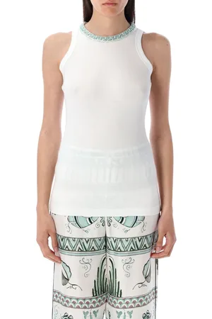 Fabiana Filippi Top Ricamo Collo Bianco