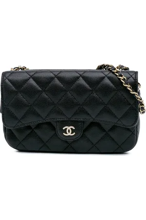 CHANEL 2021-2024 CC Quilted Caviar Flap Phone Holder Wallet on Chain