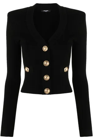 Balmain Black viscose blend cardigan