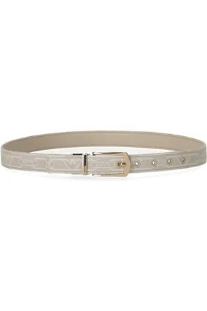 Emporio Armani Monogram Natural Reversible Belt White