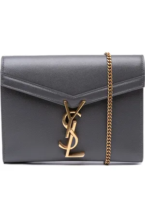 Saint Laurent 2021 Grain De Poudre Monogram Cassandra Chain Wallet