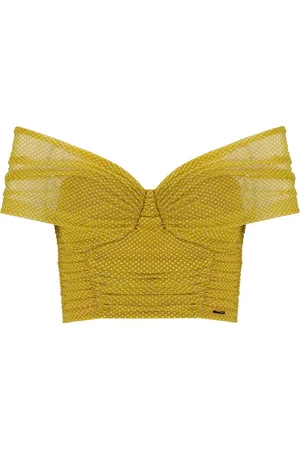 Elisabetta Franchi Curry Butter Crop Top Yellow