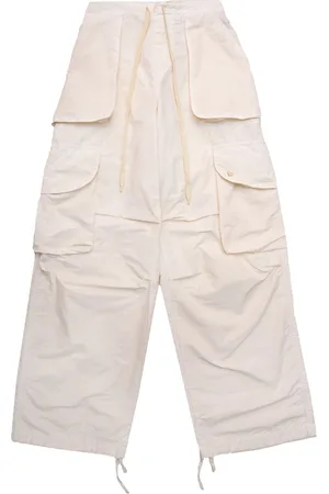 A PAPER KID Pantalone Cargo Nylon Creama