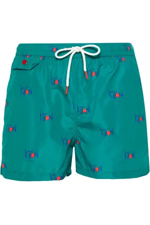 Kiton Logo-print swim shorts