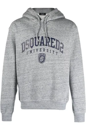 Dsquared2 Logo-print mélange-effect hoodie