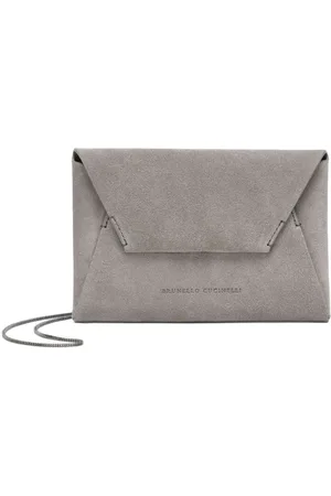 Brunello Cucinelli Logo-stamp suede shoulder bag