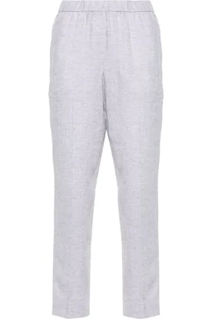 PESERICO SIGN Linen tapered-leg trousers