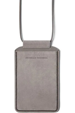 Brunello Cucinelli Logo-debossed leather case
