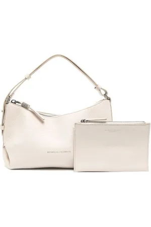 Brunello Cucinelli Logo-stamp leather top-handle bag