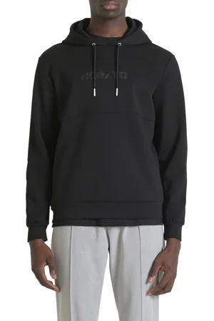 Antony Morato HOODIE RELAXED FIT IN INTERLOCK COTTON BLEND FABRIC WITH LOGO FOAM PRINT