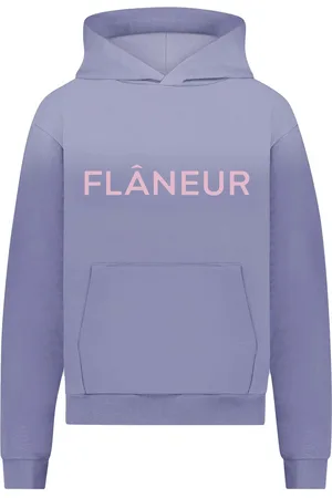 FLÂNEUR Washed Puffed Logo Hoodie (500GSM) | Purple
