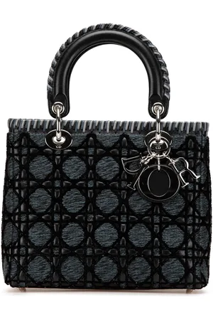 Dior 2011 Medium Tweed and Velvet Cannage Whipstitch Lady