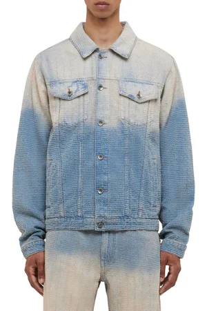 FLÂNEUR Faded Tweed Denim Jacket | Light Blue
