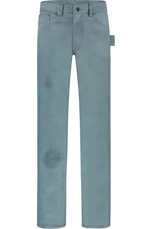 FLÂNEUR Waxed Denim Jeans | Azure Green