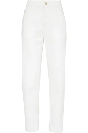 Brunello Cucinelli Monili-chain high-rise tapered jeans