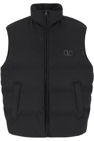 VALENTINO Black stretch nylon blend sleeveless padded jacket