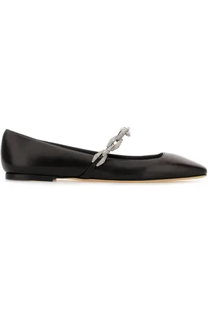 Jimmy Choo Black leather Tilda ballerinas