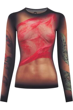 Marine Serre Top Beige