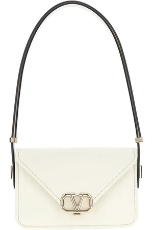 VALENTINO Ivory nappa leather small Letter Bag shoulder bag