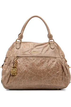 Miu Miu 2010-2025 Medium Distressed Nappa Charm Satchel