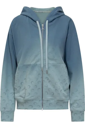Marine Serre Felpa con Cappuccio Moon Zipped