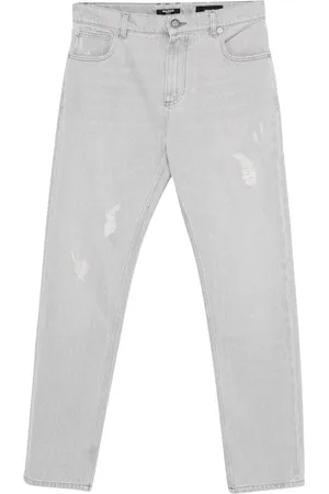 Balmain Trousers Washed Light Grey