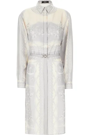 VERSACE Printed silk shirt dress