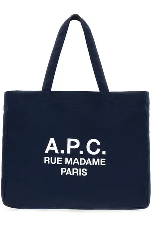 A.P.C. Navy blue canvas Diane Rue Madame shopping bag