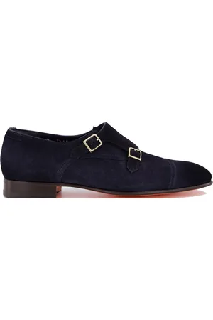 santoni Heren Double Buckle Loafer Blauw