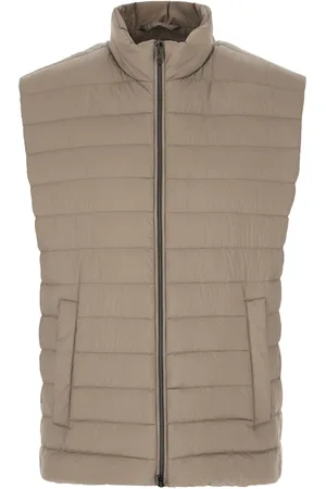 HERNO Dove grey nylon sleeveless down jacket