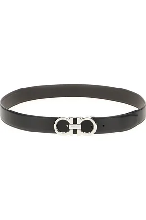 Salvatore Ferragamo Black leather reversible belt