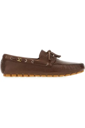VALENTINO Brown leather loafers