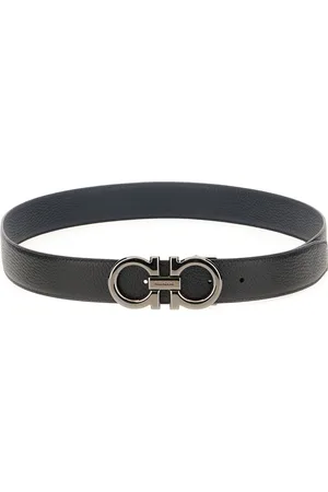 Salvatore Ferragamo Black leather reversible belt