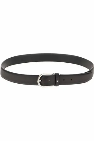 Montblanc Dark grey leather reversible belt
