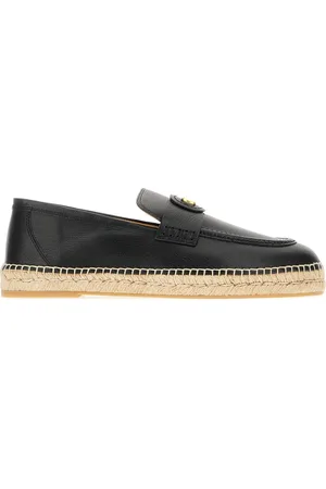 VALENTINO Black leather espadrilles