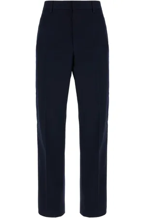 Salvatore Ferragamo Navy blue cotton pants