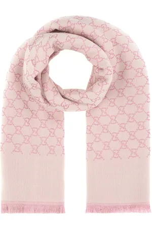 Gucci Embroidered wool blend reversible scarf