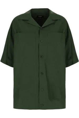 Fendi Bottle green cotton shirt