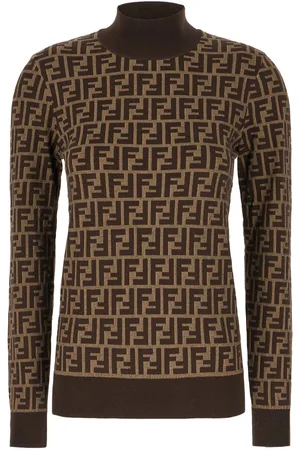 Fendi Embroidered stretch cotton blend sweater