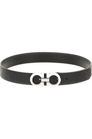 Salvatore Ferragamo Black leather reversible belt
