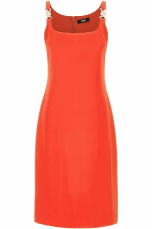VERSACE Fluo orange stretch viscose dress
