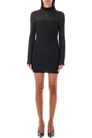 Balmain Mini Dress Monogram 3D Nero